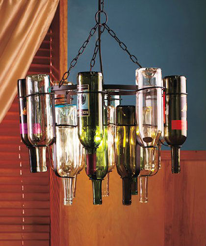 wine bottle chandelier