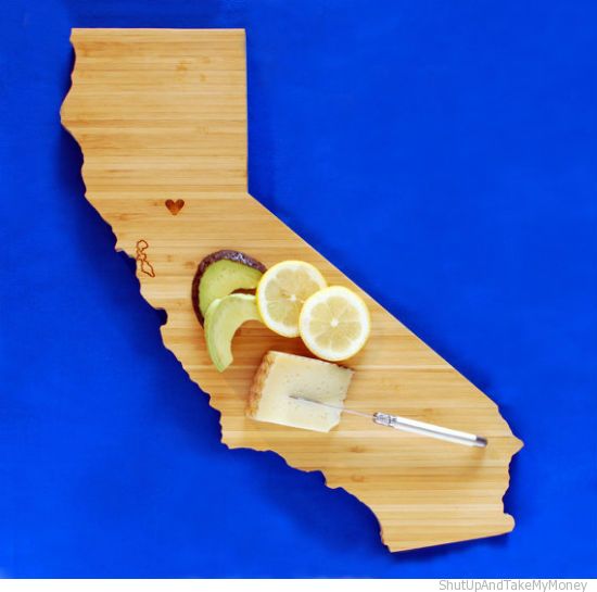 state shaped cutting board