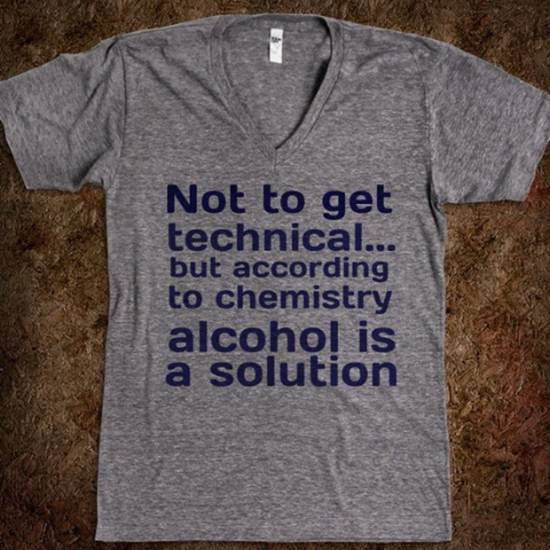 technically alcohol is a solution