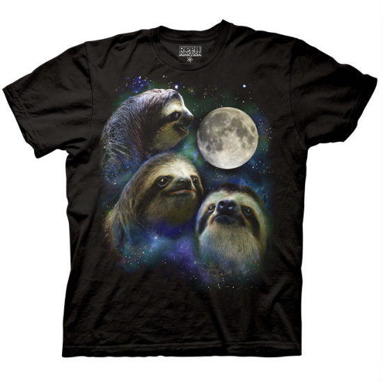 three sloth moon shirt