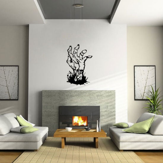 zombie hand wall decal