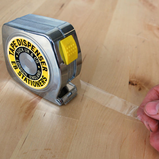 Tape measure sticky tape dispenser