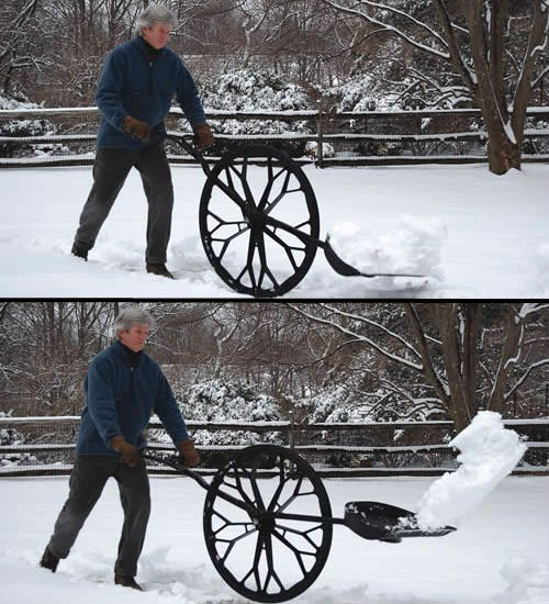 wheeled snow shovel