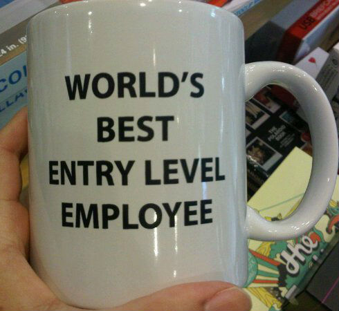 worlds best entry level employee mug