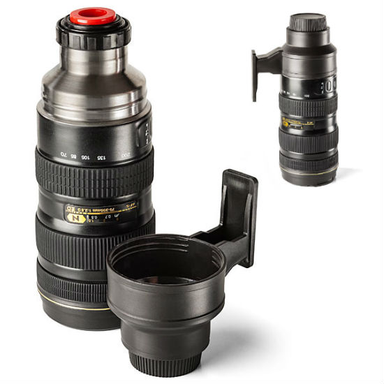 camera lens stainless steel thermos