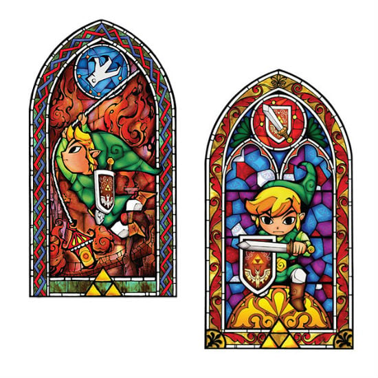 legend of zelda stained glass window decal