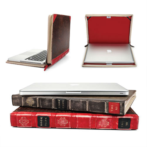 leather book laptop case