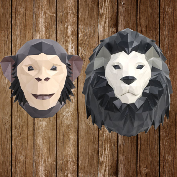 Lion & chimp Origami Wall Sculptures - Shut Up And Take My Money