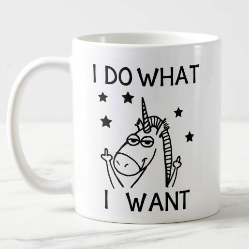 i do what i want unicorn mug