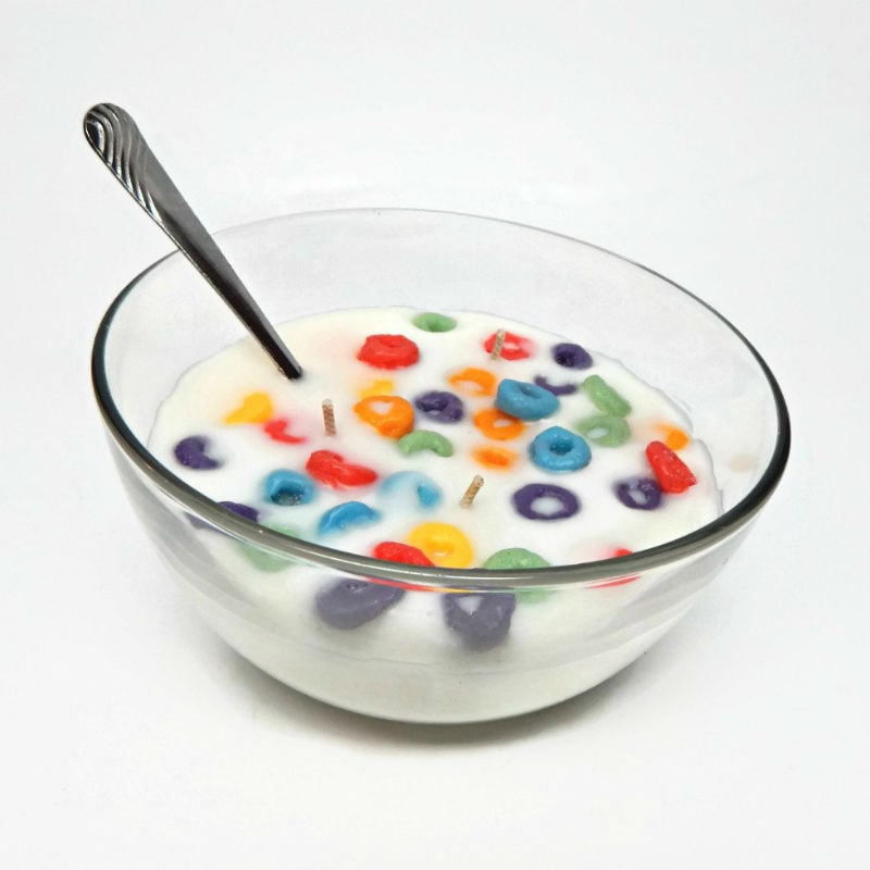 froot loop scented cereal bowl candle 