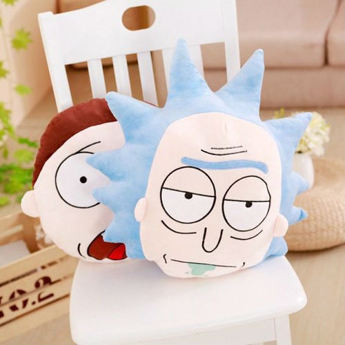 Multicolor 18x18 Rick and Morty Morty Waves Throw Pillow 