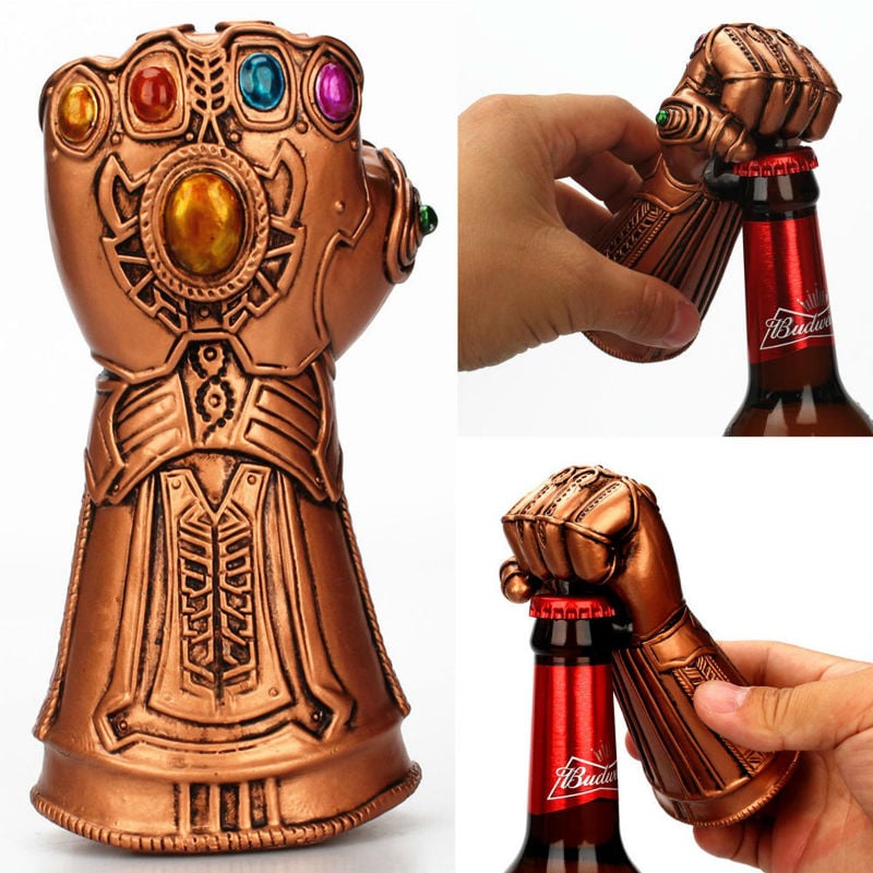 Avengers Endgame Thanos Iron Man Glove Infinity Gauntlet Beer Bottle Opener Prop 