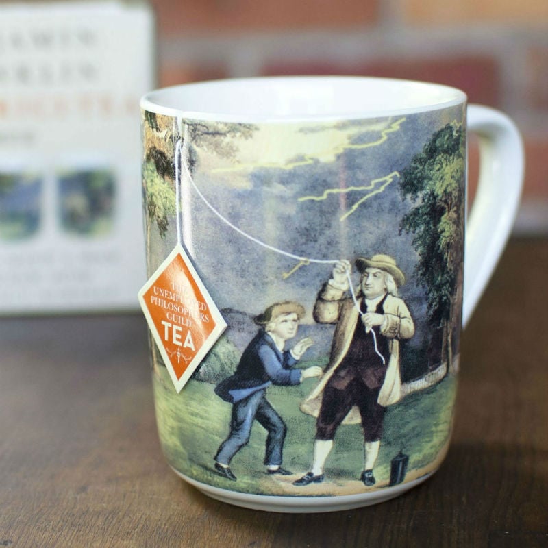 ben franklin kite tea mug