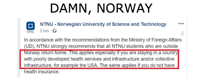 norway return home tweet 
