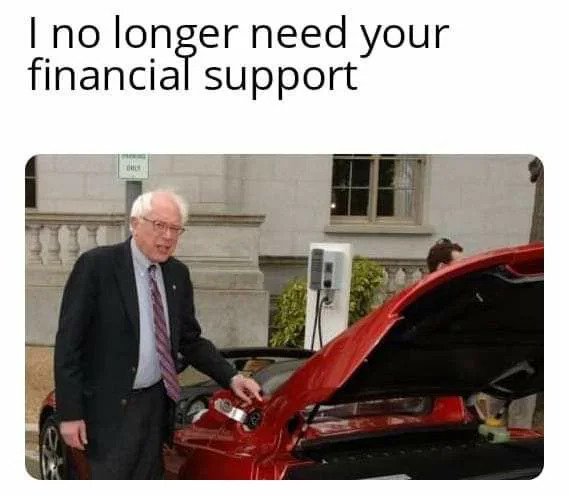 bernie sanders I no longer need your financial support meme