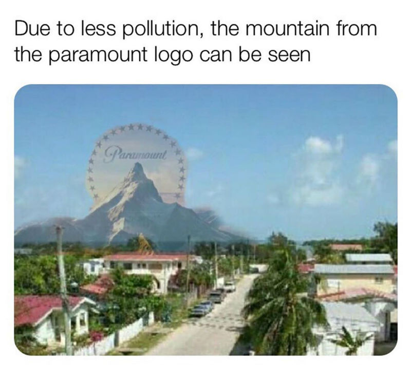 due to less pollution meme