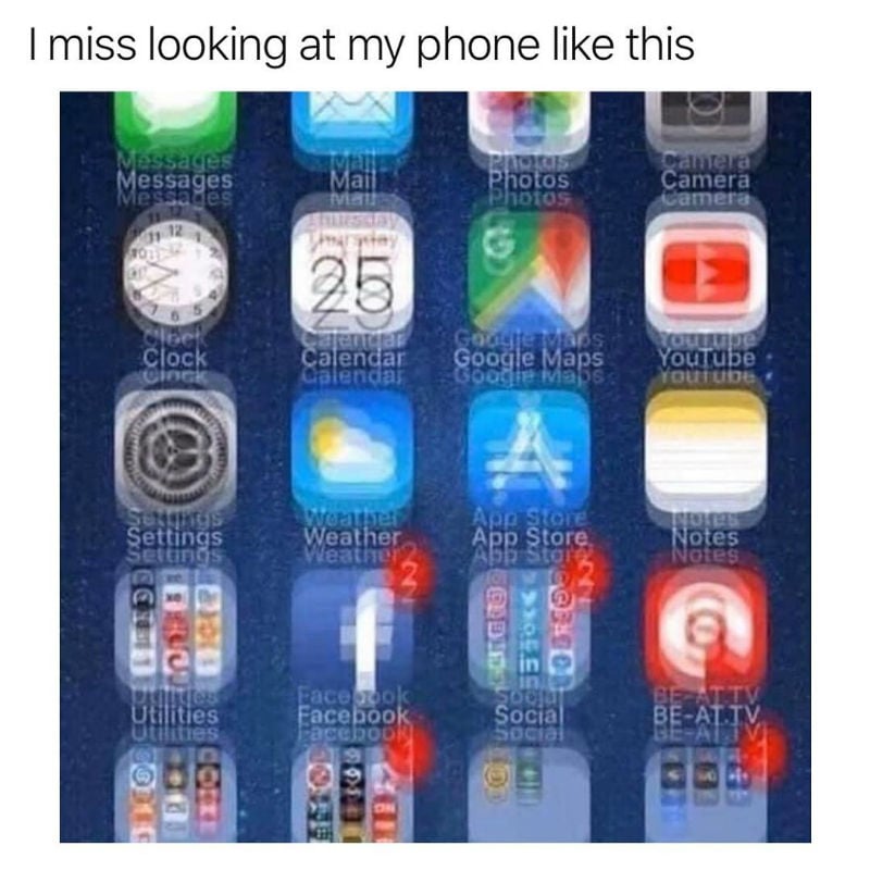 i miss looking at my phone like this meme