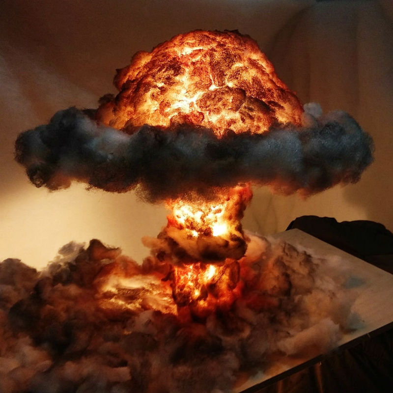 nuclear explosion mushroom cloud lamp 