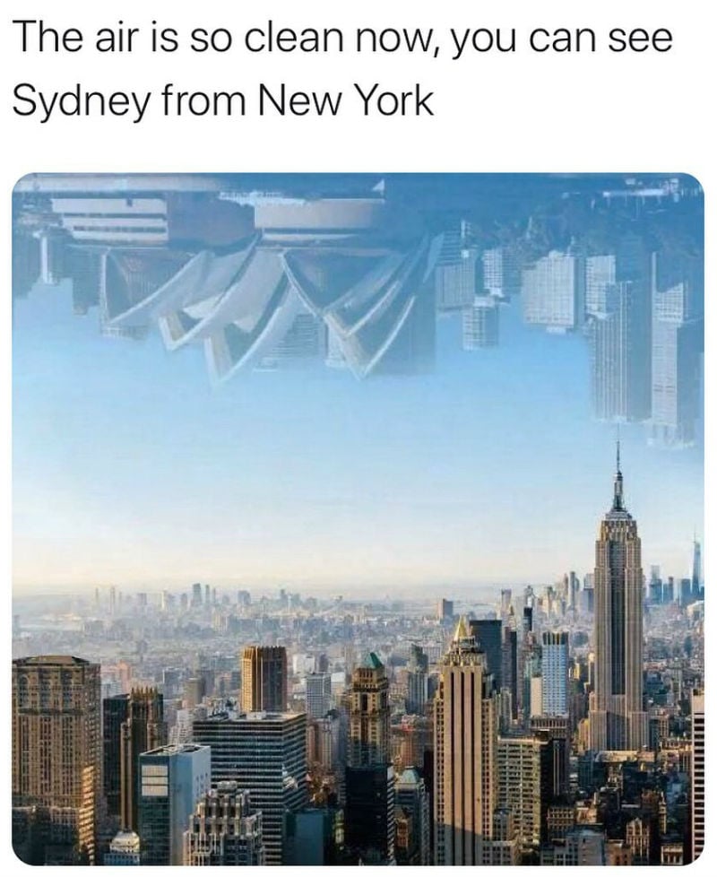 the air is so clean now you can see sydney from new york