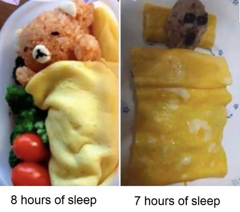 8 hours of sleep vs 7 hours of sleep meme