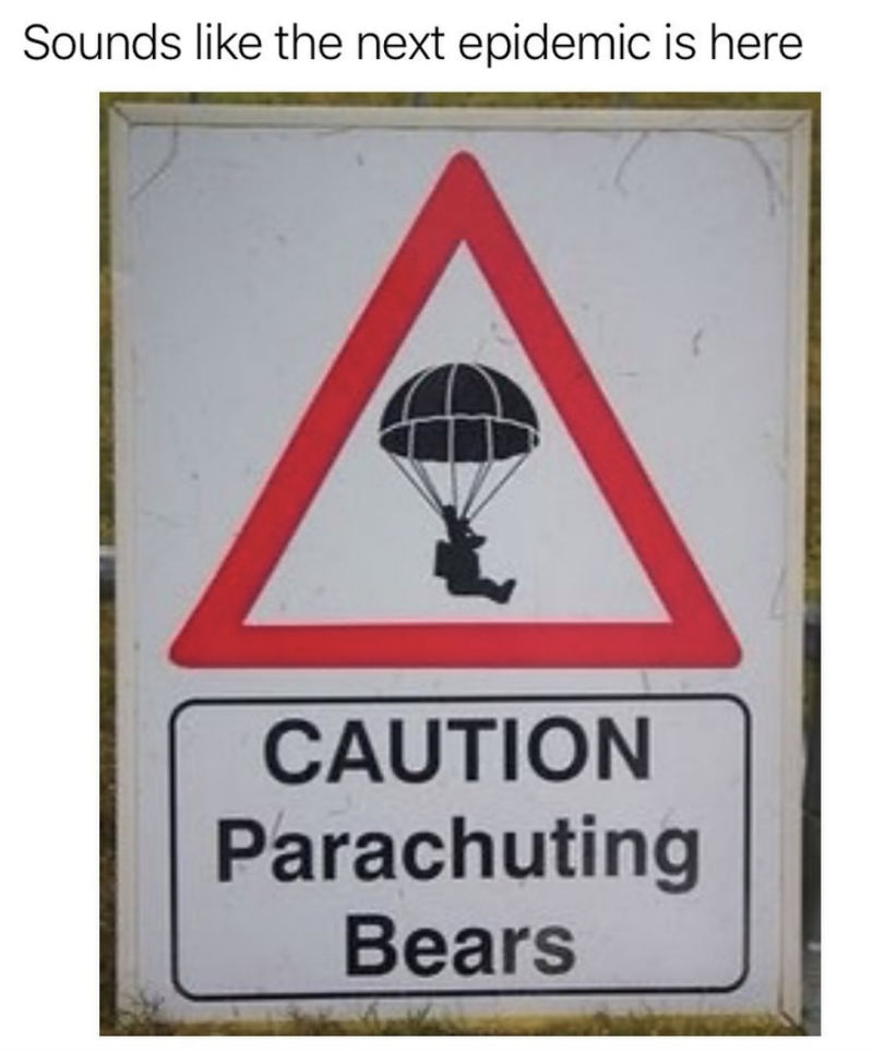 caution parachuting bears 