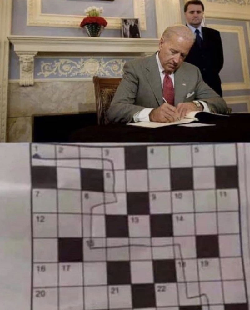 joe biden crossword puzzle meme