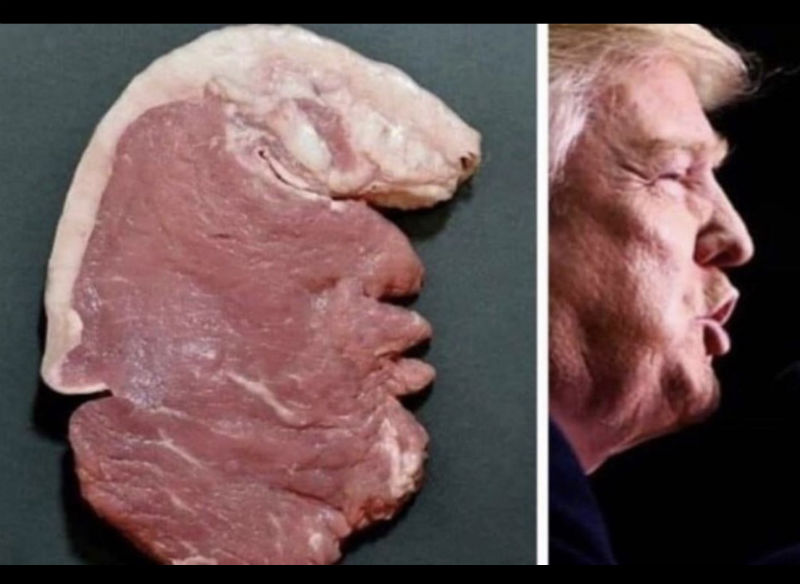 this steak looks just like donald trump meme