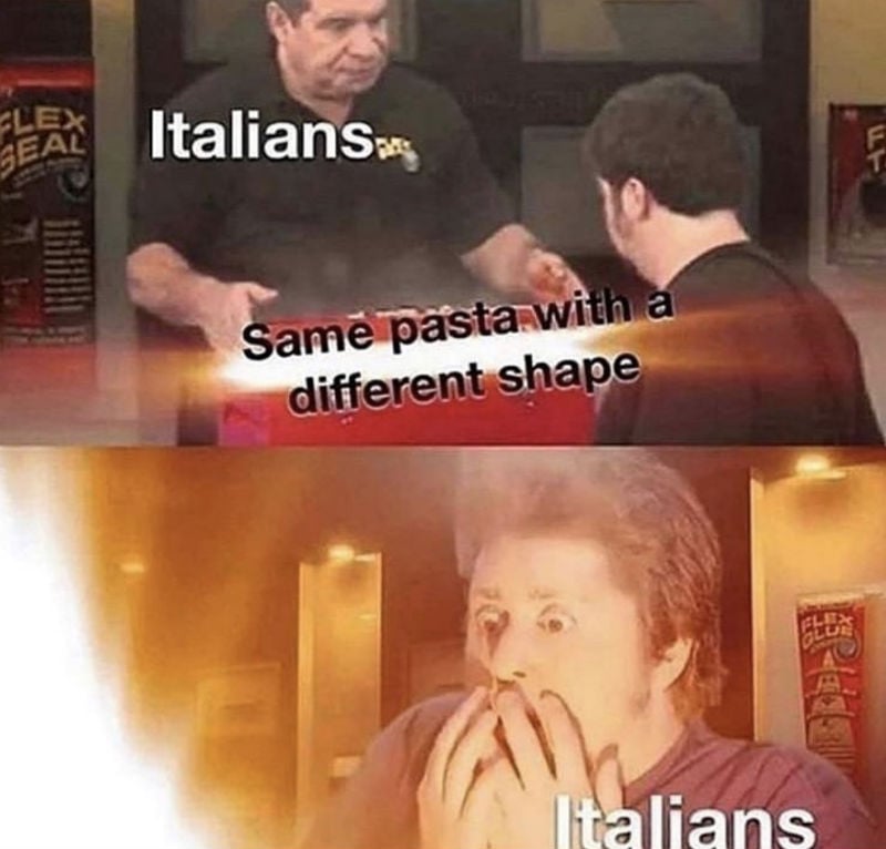 italians same pasta with a different shape 
