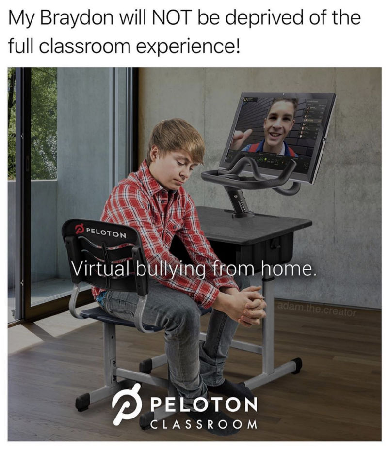 peloton classroom virtual bullying at home
