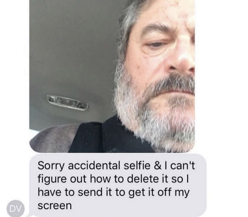 sorry accidental selfie meme