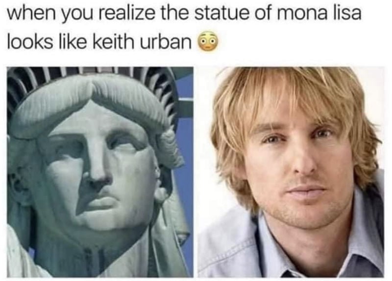 when you realize the statue of mona lisa looks like keith urban 