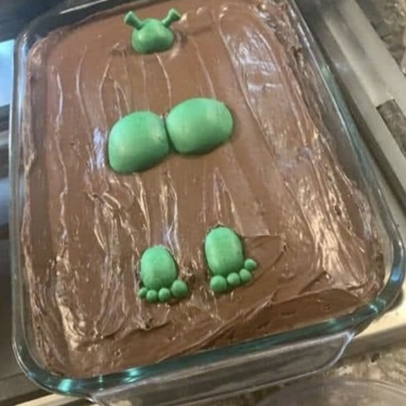 shrek butt cake 