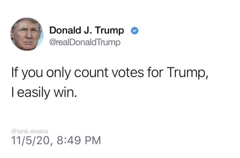 if you only count votes for trump 