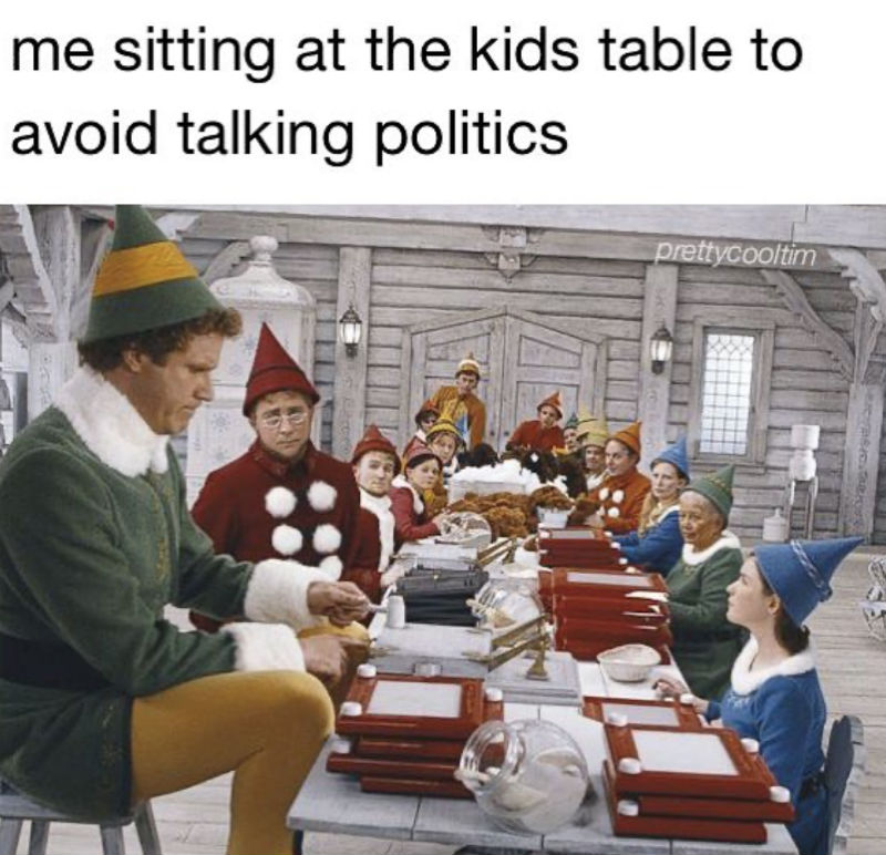 me sitting at the kids table 
