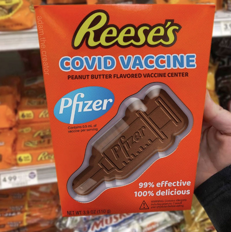 reeses covid vaccine meme
