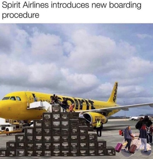spirit airlines milk crate challenge meme