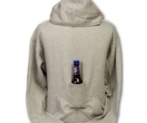 Beer Pouch Hoodie – A sweater complete with a convenient little pouch to hold your favorite beverage