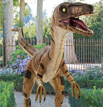realistic velociraptor statue