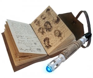 A replica of the Doctor Who impossible things journal with some blank pages to write down your own impossible things using a sonic screwdriver replica pen!  