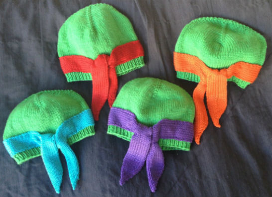 ninja turtles knit beanies