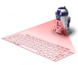 Instead of a message from Princess Leia, this R2 projects a functional keyboard!