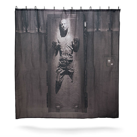 han solo carbonite shower curtain 