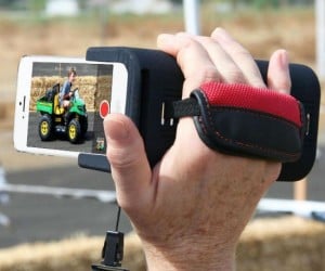 Your iPhone will feel just like a real camcorder with the PoiseCam grip that lets you hold it like one!  