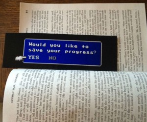 Save your progress bookmark – Bring some old school video game cool to your modern day book reading!
