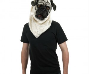 This pugtastic mask has mesh eyes and a moveable jaw!