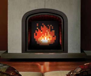 Warm your hearts with custom artwork for your non-working fireplace.