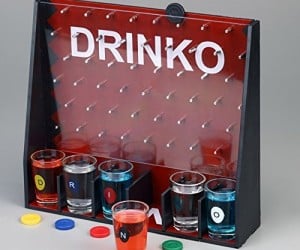 DRINKO Shot Glass Drinking Game – Like Plinko but the prize is you get drunk at the end.