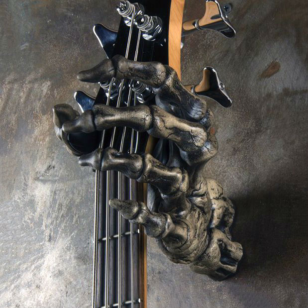 grim reaper skeleton hand guitar holder