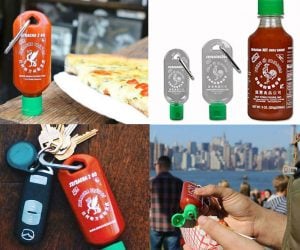 Sriracha 2 Go Keychain Bottle – Never worry about a sans-sriracha meal again. Simply fill your empty Sriracha2Go bottle with Huy Fong Sriracha to arm yourself with a stash of