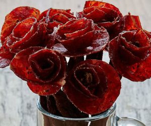 Beef Jerky Rose Bouquet – this bold bunch of flowers is guaranteed to please your nose and your taste buds.